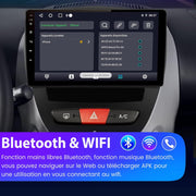 AWESAFE Autorradio para Peugeot 107 Toyota Aygo Citroen C1 2005-2014, Android 13, pantalla táctil de 10.1 pulgadas con marco, navegación Carplay Android Auto mirrorlink Bluetooth WiFi RDS Radio [2GB+64GB]