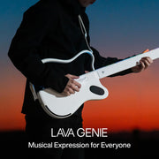 LAVA GENIE Muestreador de guitarra, sin cuerdas, cientos de preajustes de instrumentos, altavoz integrado, plegable, extraíble, blanco, 30,5 pulgadas
