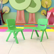 Paquete de 10 sillas escolares apilables de plástico de Flash Furniture con altura de asiento de 13.25 pulgadas