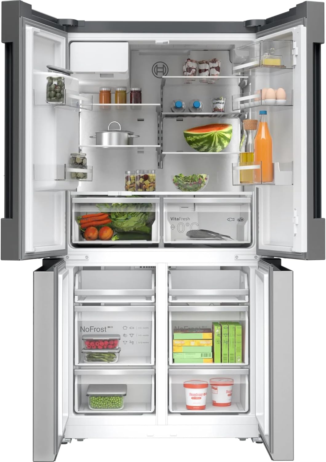 Bosch KFD96APEA, Serie 6, Frigorífico americano, Independiente, 183 x 90,5 cm, 574 L, Inox