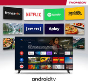 THOMSON Smart TV QLED 65 pulgadas (164 cm) Android, Google Assistant, Wi-Fi, Dolby Digital, Bluetooth, triple sintonizador (cable/satélite/antena), HDMI, CI+, panel A+ – 65QA2S13