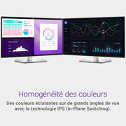 Monitor Dell P2425H 24" Full HD (1920x1080), 100Hz, IPS, 5ms, 99% sRGB, USB-C, DisplayPort, HDMI, VGA, 4X USB, Garantía de 3 años, Negro