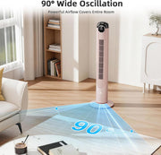 Ventilador de torre Antarctic Star T36, 91,4 cm (36 pulgadas), ventilador oscilante sin aspas, control remoto, 6 velocidades y 4 modos, pantalla LED, temporizador de 9 h, ventilador de pie silencioso