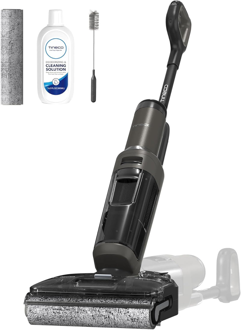 Aspiradora y fregadora inalámbrica Tineco Floor One i6 Stretch, aspiradora en seco y húmedo, potente succión de 20 kPa, alcance plano de 180°, limpieza de doble borde, 40 minutos de autonomía, secado de 5 minutos a 85 °C