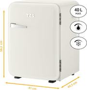 Mininevera silenciosa TZS First Austria | Diseño retro | Capacidad de refrigeración ajustable | Manilla de puerta | Sistema de refrigeración termoeléctrico | 40L | crema