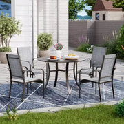 Juego de 6 sillas de comedor para exteriores EROMMY, sillas de comedor apilables para exteriores