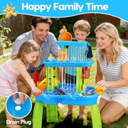 Mesa de agua para exteriores Lypsochaat para niños, juegos de agua para exteriores para niños, juguetes de actividades de verano para jardín y playa, juguete de exterior juego de agua para niños y niñas de 2 3 4 5 años azul