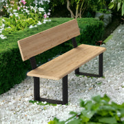 DanDiBo 2X Patas de banco de metal negro con respaldo, conjunto de patas de banco sólido para bricolaje, 96478, estructura de asiento para banco de jardín, base de banco robusta y estable