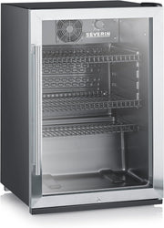 Frigorífico para botellas SEVERIN, con cerradura integrada e iluminación LED integrada, 118 L de capacidad útil, negro/plata, FSK 8840