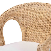 Silla de comedor Abbey de ratán natural estilo bohemio moderno