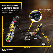 Actionbikes Motors Patinete Eléctrico Infantil para Derrapes | Motor de 𝟐𝟓𝟎 W - Carrito de Derrape 360° - 3 Niveles de Velocidad - Iluminación LED - Asiento Ajustable - Bluetooth - Kart de Derrape - Coche de Derrape (Space Purple)