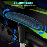 Sillón de oficina ergonómico Hoffree para juegos, reclinable, con masaje, altavoz Bluetooth y luz RGB