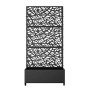 Jardinera MAYEERTY con enrejado de hierro, red negra, estilo 01, 72x47x16 pulgadas, juego de 3 piezas
