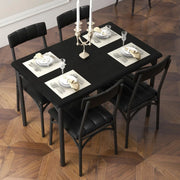 Juego de comedor rectangular para 4 personas con sillas tapizadas