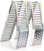 Wiltec Juego de 2 rampas de acceso plegables articuladas – 2000 x 250 x 50 mm – capacidad máx. 1600 kg – de acero – rampa de carga para mantenimiento y acceso a vehículos utilitarios, motos, ATV, quad y remolques