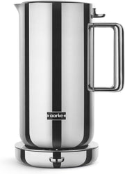 Hervidor de agua Aarke de acero inoxidable con múltiples ajustes de temperatura, base giratoria de 360°, proceso de ebullición silencioso y pico vertedor antigoteo, capacidad de 1,2 litros (acero)