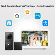 Timbre con vídeo Aqara 2K G410 con timbre, HomeKit Secure Video, Hub Matter integrado, Wi-Fi 2,4 GHz/5 GHz, Zigbee y Thread, 4:3, inalámbrico/cableado, compatible con Alexa, Google y Home Assistant, gris