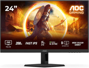 AOC Gaming 24G4HRE - Monitor Full HD de 24 pulgadas, 200 Hz, 1 ms, S-Sync, HDR10 (1920 x 1080, 2x HDMI 2.0, DisplayPort 1.4) Negro-Rojo