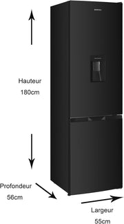 GEDTECH Refrigerador combinado - congelador inferior - GCB262BL Negro - capacidad 262L - Clase E