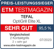 Tefal OptiGrill Elite XL Grill de contacto, 16 programas, pantalla digital con indicador de nivel de cocción, placas XL extraíbles, función Grill Boost, uso intuitivo, parrilla eléctrica, acero inoxidable, GC760D12