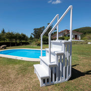GRE EPE30 - Escalera interior antideslizante para piscina enterrada, escalera de seguridad para piscina con 4 peldaños, sintética, color blanco. 80 x 92 x 206 cm