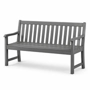 Banco de jardín de madera de acacia, 3 plazas, 150 cm, gris