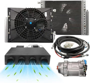 Aire acondicionado universal Gouku, 12 V, solo función de refrigeración, ajuste universal, furgoneta, taxi, autocaravanas, camión, eléctrico, CA, ahorro de energía, negro