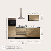 Stella Trading Jazz 6 Cocina moderna sin electrodomésticos, Antracita, Aspecto roble Artisan - Cocina integrada espaciosa con mucho espacio de almacenamiento - 260 x 200 x 60 cm An/Al/Pr