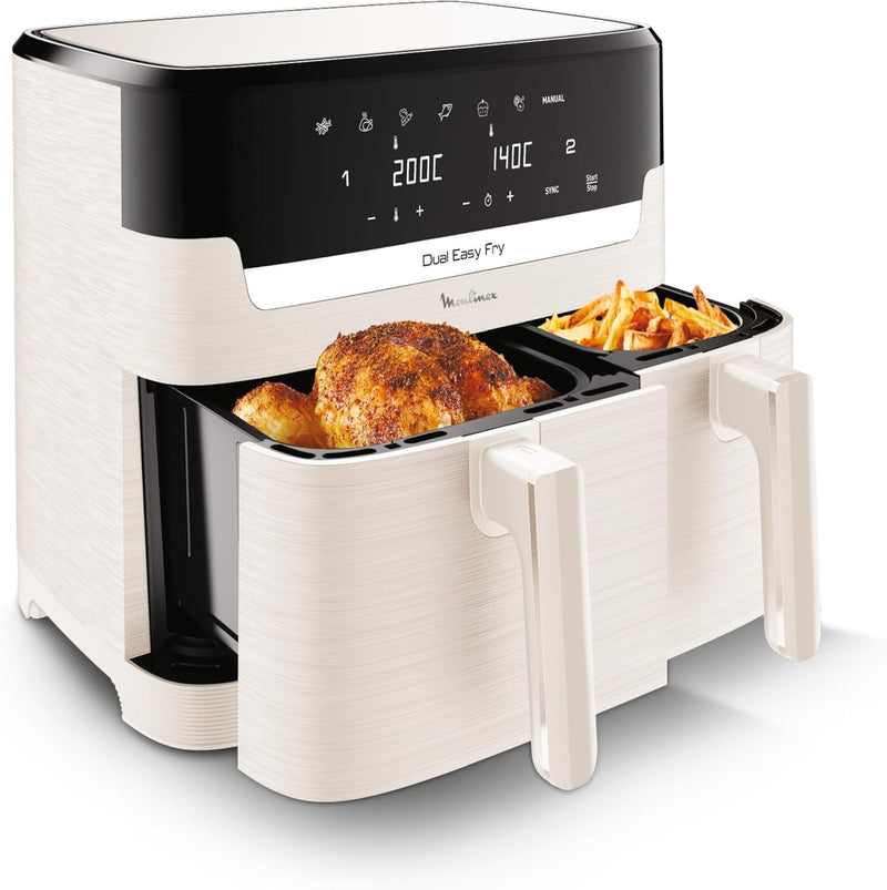 Moulinex Easy Fry Collection Ivoire, 8L, hasta 8 personas, 6 programas intuitivos, freidora de aire, comida completa, sincronización, ahorro de energía, aplicación dedicada, EZ901AF0