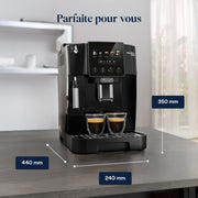 De'Longhi Magnifica Start - Máquina de café automática Perfetto con espumador de leche automático LatteCrema, 4 bebidas programadas, controles táctiles, negro (ECAM220.91.B)