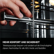 Horno empotrable AEG – Serie 5 Aire caliente circular: resultados de cocción uniformes en 3 niveles – Autolimpieza por pirólisis – 25 programas automáticos – Pantalla táctil LED – Calentamiento rápido – Negro – BPE53516AB