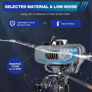 Motor fueraborda de gasolina 2500 W 3,5 HP 12 km/h 2 tiempos 4000-5000 rpm - Inflable - Con hélice de tres palas - Sistema de encendido CDI para botes inflables, botes de hierro