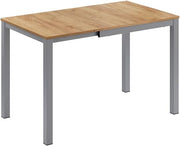 Mesa de comedor Vicco Granny, roble/gris, 120 x 70 cm extensible, con función de extensión para longitudes de mesa variables