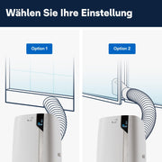 De'Longhi Pinguino PAC EL112 CST WiFi, aire acondicionado portátil con tecnología MyEcoRealFeel para habitaciones de hasta 110 m³, 11.000 BTU/h, 2,9 kW, 63 dB, función de deshumidificación, A+, control por aplicación y voz, blanco