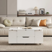 Mesa de centro elevable y plegable con 4 taburetes y almacenamiento
