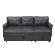 Sofá seccional reversible convertible con cama extraíble, chaise longue con almacenamiento oculto y patas duraderas