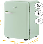 Mininevera silenciosa TZS First Austria | Diseño retro | Capacidad de refrigeración ajustable | Manilla de puerta | Sistema de refrigeración termoeléctrico | 40L | crema