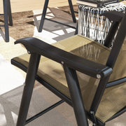Juego de 4 sillas plegables para patio Outsunny con un diseño sencillo y elegante, cómodas para la terraza, el jardín, el patio y para viajar.