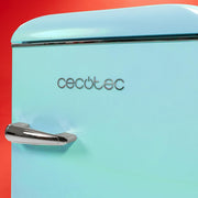 Mini refrigerador Cecotec 2 puertas retro 86L Bolero CoolMarket 2D Origin 86 Blue E, 89,3 cm alto y 48,7 cm ancho, congelador, clase energética E, Total No Frost, luz interior y tirador cromado, azul