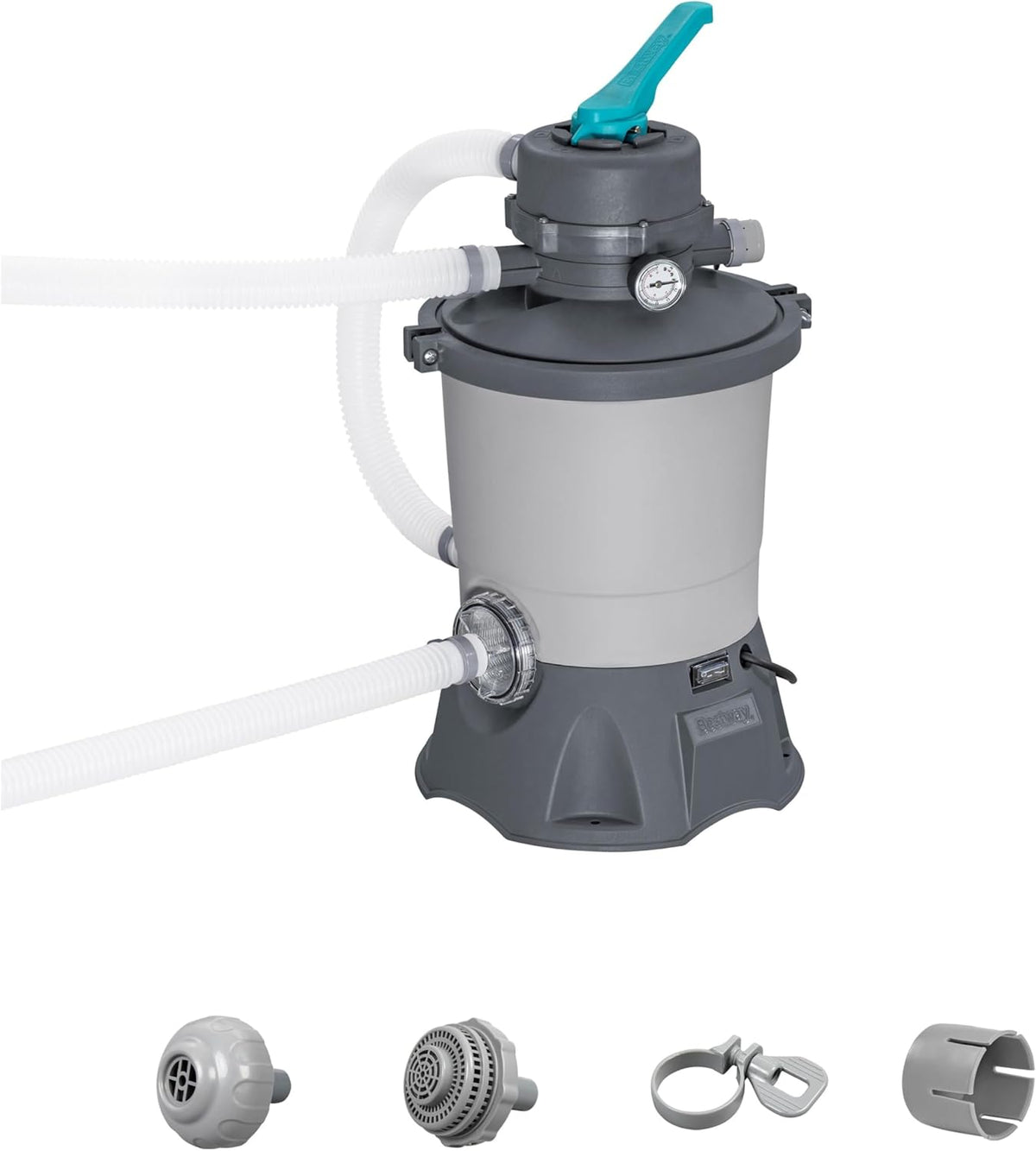 Bestway Sistema de filtración de arena para piscina elevada 3596 L - 30,6 cm x 30,6 cm x 62 cm - Gris/Verde