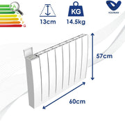 Radiador eléctrico de cerámica de inercia seca Voltman 1500W - Blanco