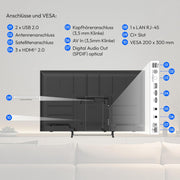 Televisor MEDION de 163,9 cm (65 pulgadas) (Smart TV, Dolby Vision HDR, HBO Max, MagentaTV, Prime Video, Disney+, DAZN, Paramount+, Dolby Atmos, tienda VIDAA, PVR, Bluetooth, MD 865302)