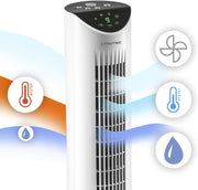 Enfriador de aire 3 en 1 TROTEC PAE 29 en forma de torre para refrigeración, ventilación y humidificación del aire