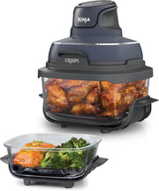 Freidora de aire portátil Ninja CRISPi, 3,8 L, 4 en 1: Freír sin aceite, Asar, Mantener caliente, Recrujiente, Diseño compacto, 2 recipientes con tapas, 1700 W, Gris FN101EUGY