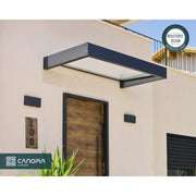 Toldo para puertas y ventanas Sophia de 3 pies, gris y transparente