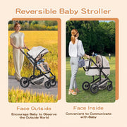 Cochecito 3 en 1 Gcarebb, silla de paseo con portabebés, cochecito completo con altura ajustable, cochecito combinado con marco de aluminio para recién nacidos de 0 a 4 años