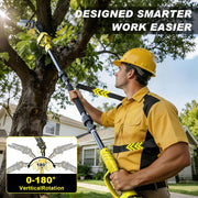 8 Zoll Mini Kettensäge & Akku Elektro Astschere, 4-in-1 Gartenwerkzeug Mit Bürstenlosem Motor, Teleskopstange Bis 4.2m, 2×4.0Ah Akkus, Astsäge Hochentaster Akku, FüR Baumzweige, Holzschneiden (yel)