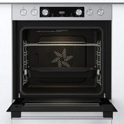 Set de horno empotrable Gorenje con aire caliente Inox Set 4 con placa vitrocerámica / 77 litros / ExtraSteam / GentleClose & Open / EcoClean / AirFry / PizzaMode / PerfectGrill / guías telescópicas / aspecto inox