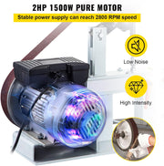 Lijadora de banda VEVOR 1500W, tamaño de banda 5,08x208,28 cm, velocidad constante 2800 r/min, lijadora de banda con varios tipos de lijado, para pulir herramientas, metal, madera y acrílico