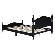 Base de cama de madera tamaño Queen Whisen, base de plataforma con soporte de listones de madera